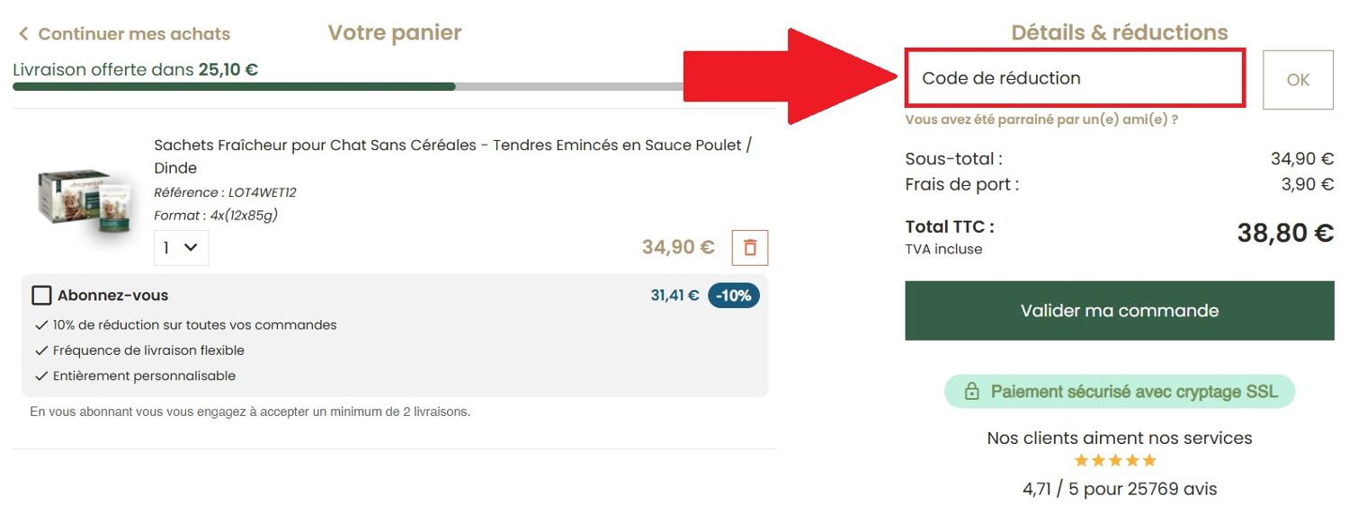 Encadré pour code promo Ultra Premium Direct