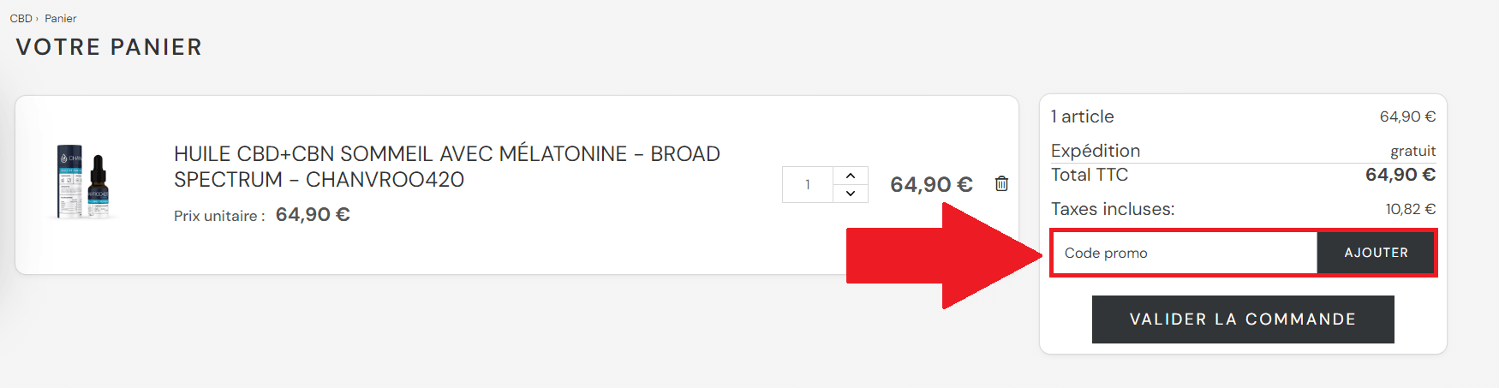 Encadré pour code promo Weedly