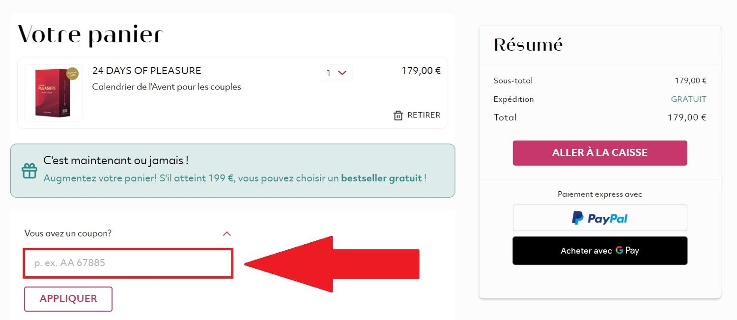 Encadré pour code promo Womanizer