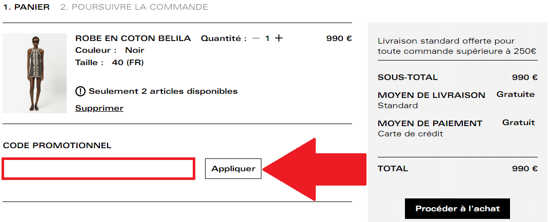 Encadré pour code promo Isabel Marant
