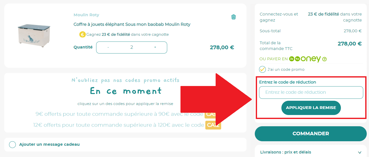 Encadré pour code promo Jeujouet