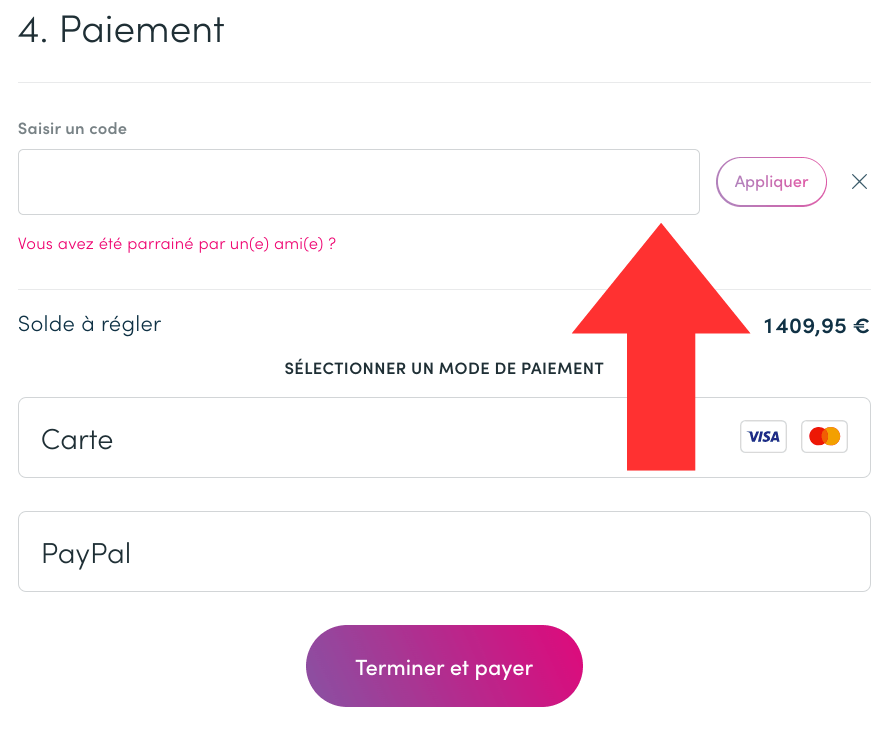 Encadré pour code promo MPB