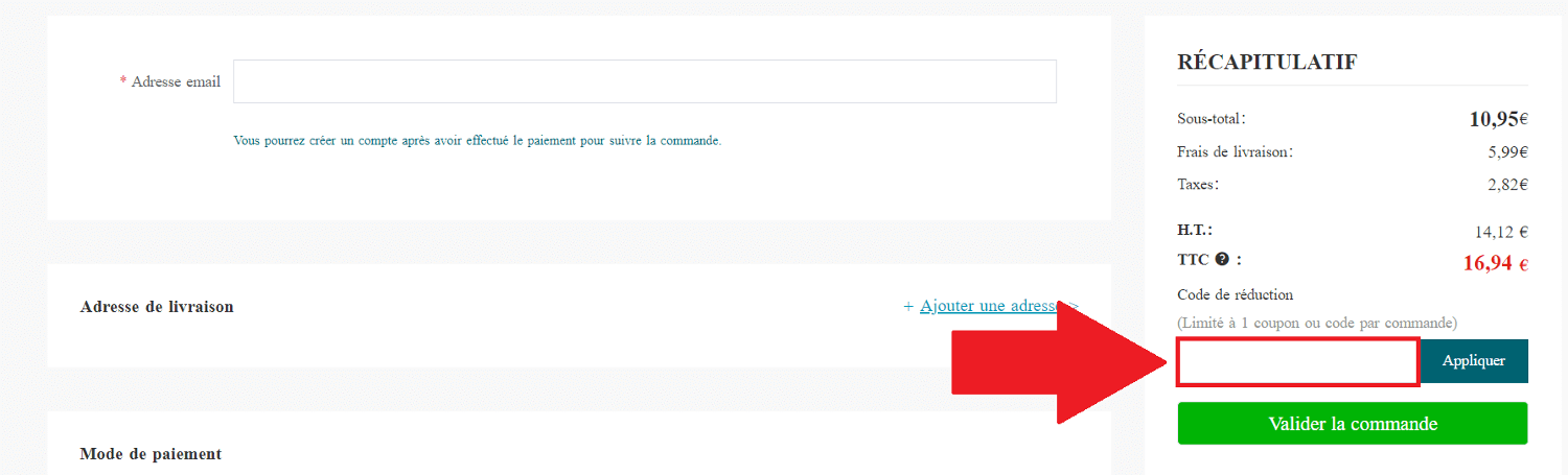 Encadré pour code promo Olight