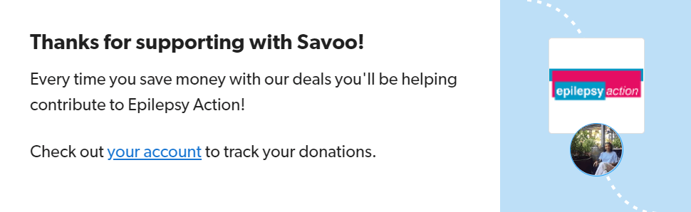 Signing up to support Epilepsy Action with Savoo