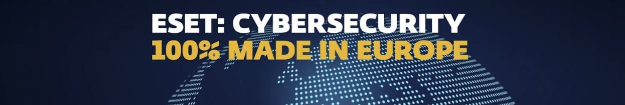 Banner für die ESET Gutscheinseite: ESET Cybersecurity – 100 % made in Europe