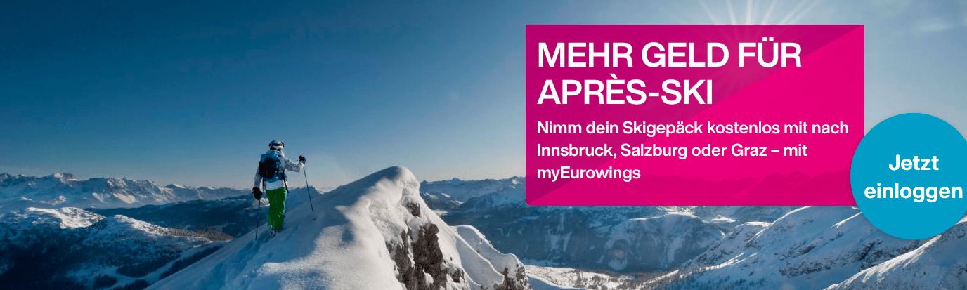 Tolle Angebote bei Eurowings für Skiurlaube im Winter