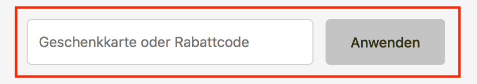 Eingabefeld für den everdrop-Rabattcode im Warenkorb