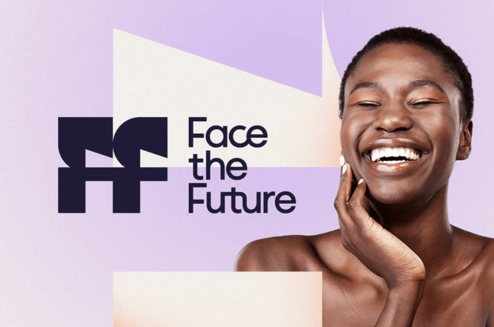 Face the Future discount code banner and model