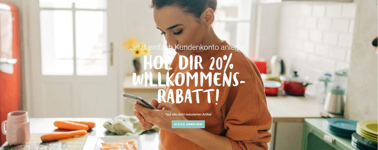 20 % Neukundenrabatt mit dem Anlegen eines Fackelmann-Kundenkontos
