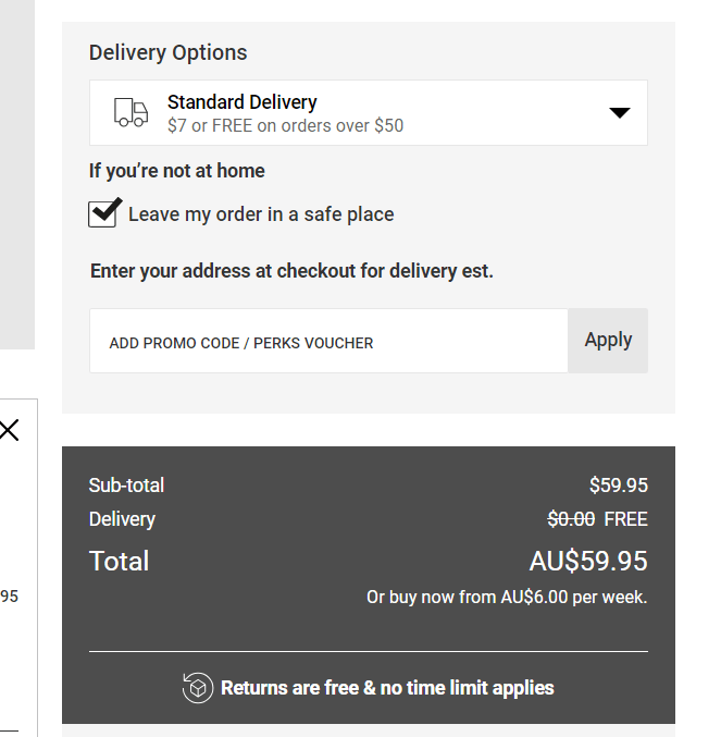 Factorie discount code redemption area image