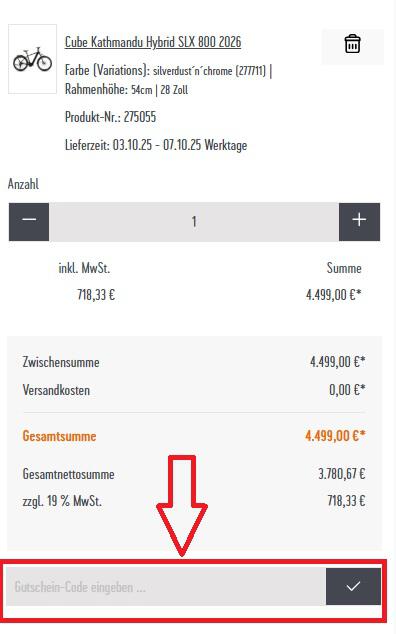 Screenshot von der Bestellübersicht, um deinen FaFit24 Gutschein einzulösen