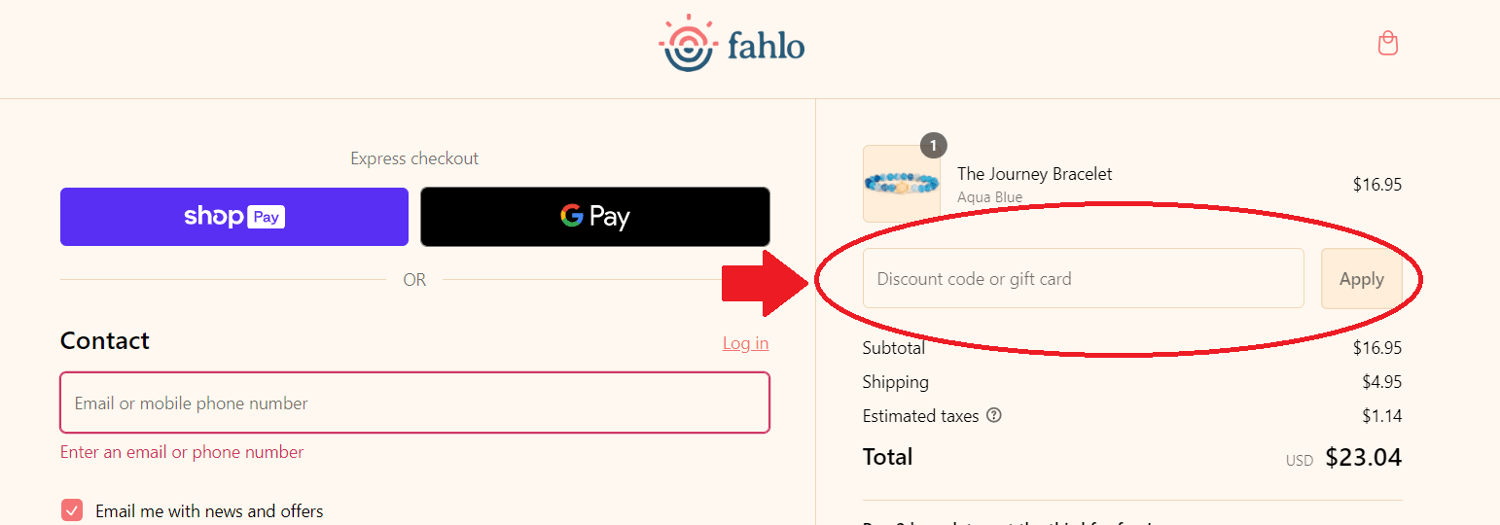 Fahlo Discount Code Box