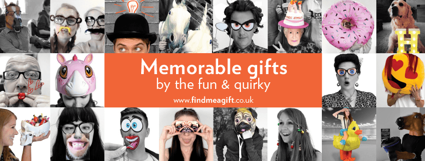 Find Me a Gift discount code banner - fun and quirky gift ideas