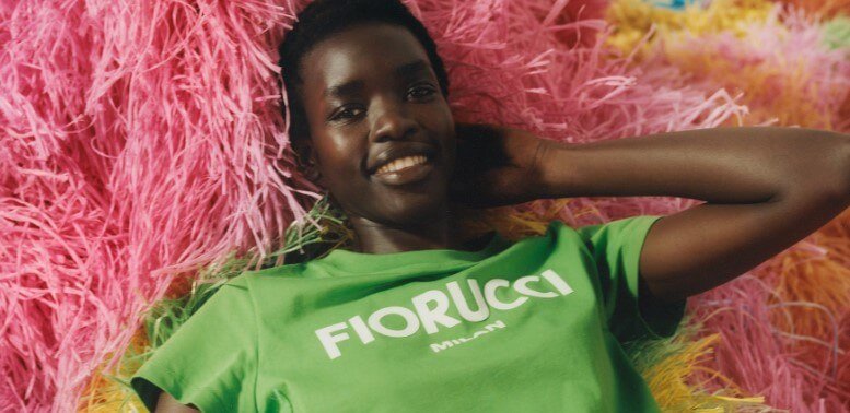 Fiorucci woman in green t-shirt