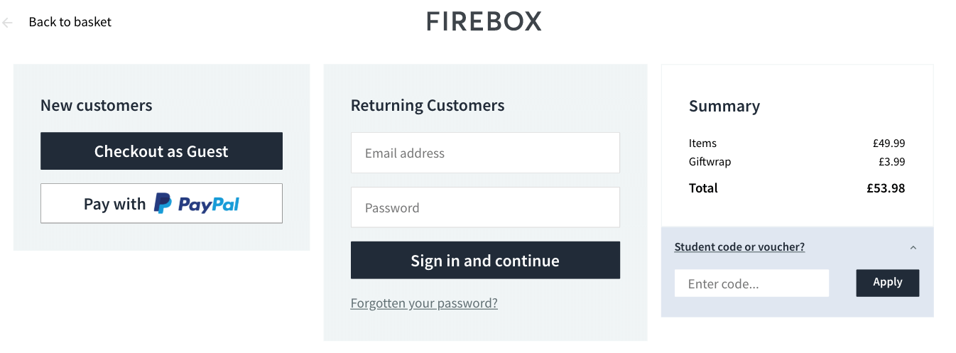 Firebox discount code redemption box