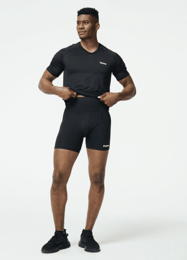 Man wearing Forme.Science top and bottom