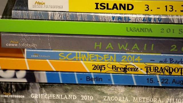 Gestapelte Fotobücher