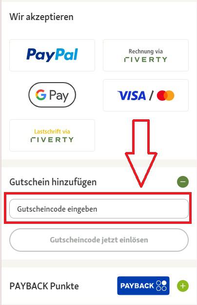 Einen Fressnapf Gutschein einlösen im Warenkorb
