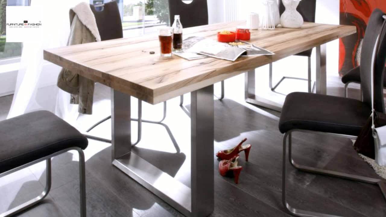 Wooden Furntiture in Fashion table with metal chairs