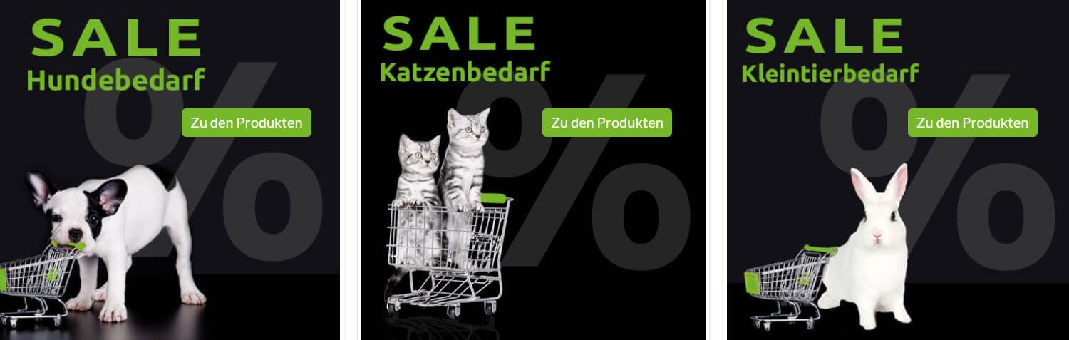 Banner für Haustierbedarf für Hunde, Katzen und Kleintiere im Futterplatz Sale