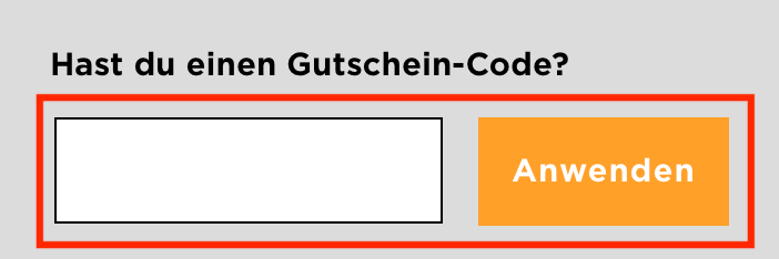 Eingabefeld für den G-Star-Outlet-Gutscheincode im Warenkorb