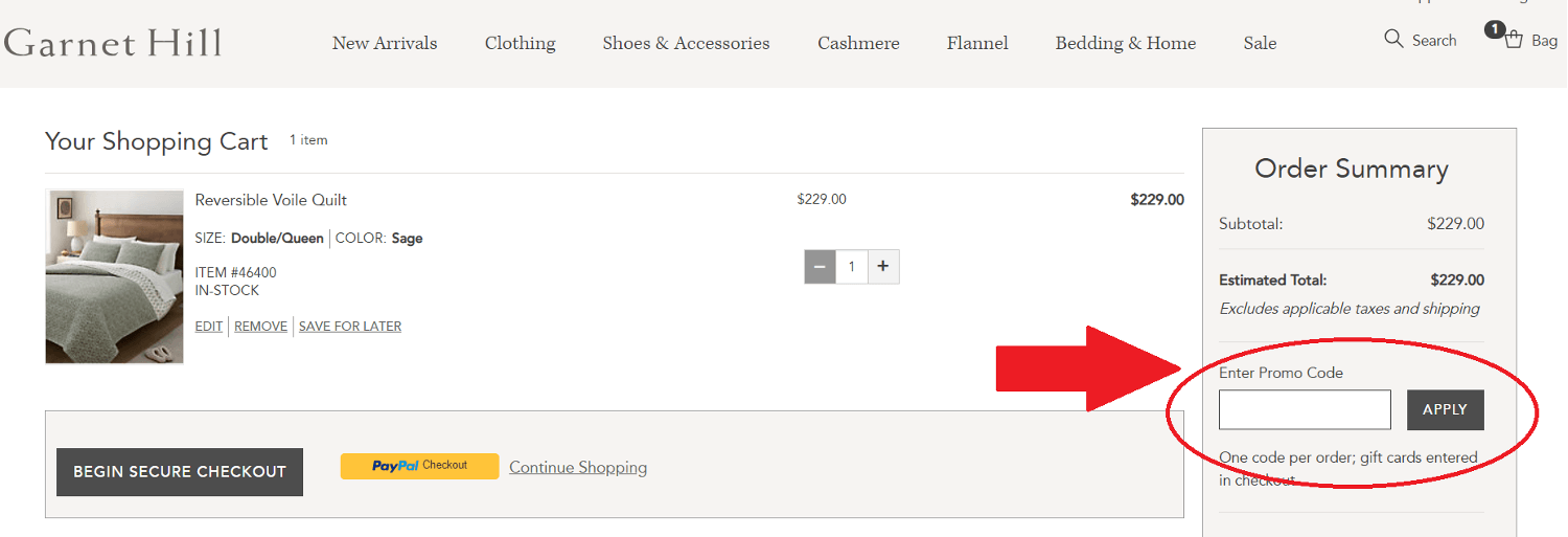 Garnet hill coupon discount