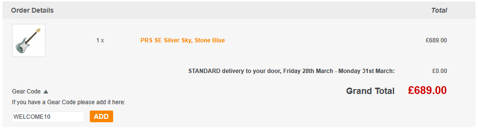 Gear4music discount code box
