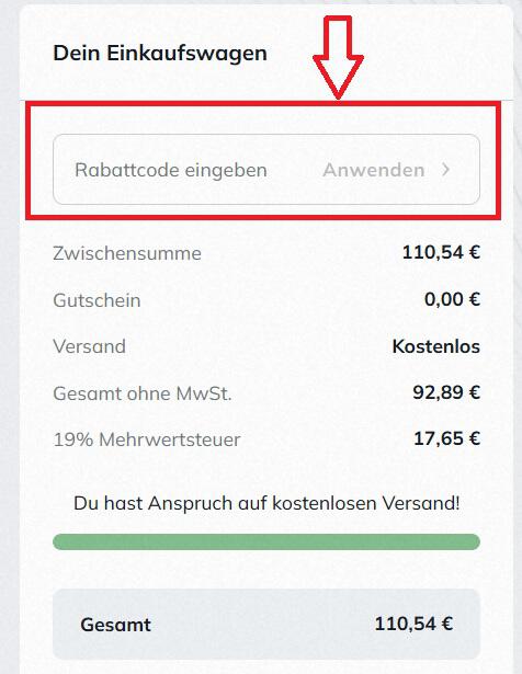 GESKE Gutschein Eingabefeld 