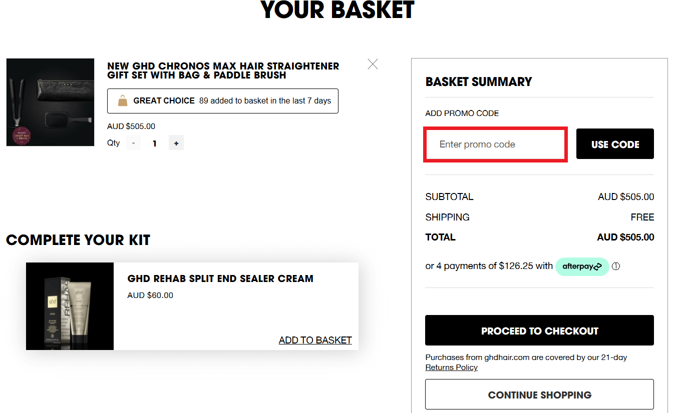 ghd coupon code box image