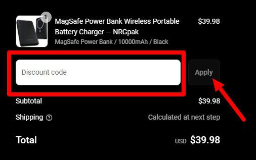 Ghostek discount code box on checkout page