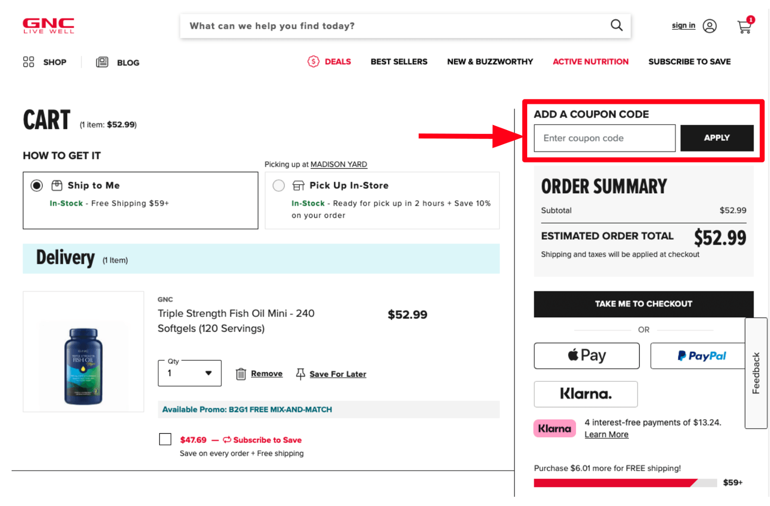 GNC Coupon Code