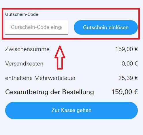 Grohe Gutschein Eingabefeld