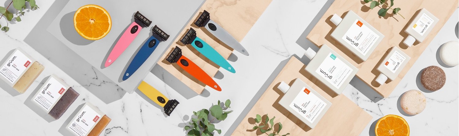 gruum banner - skincare and razors