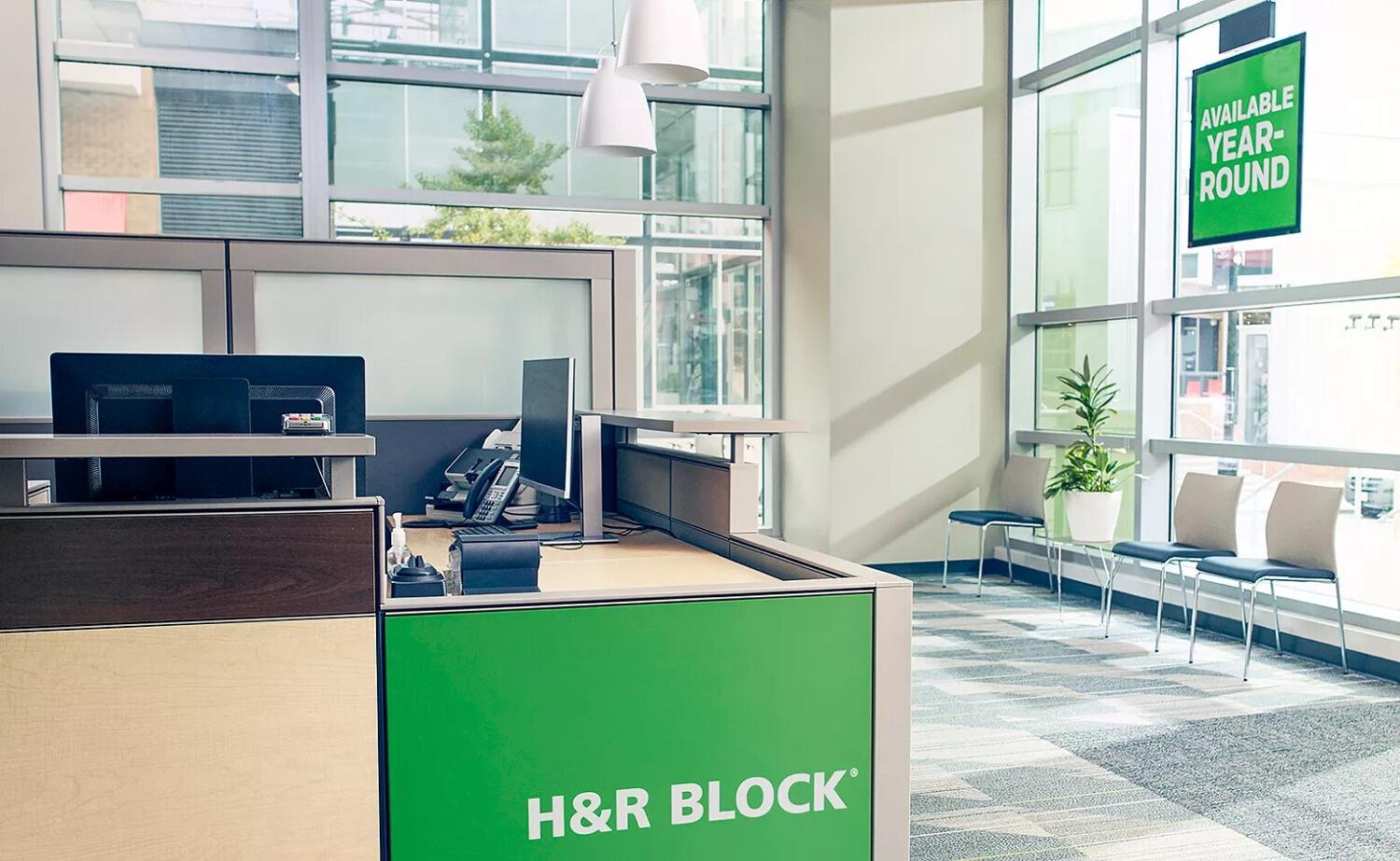 inside of an h&r block office