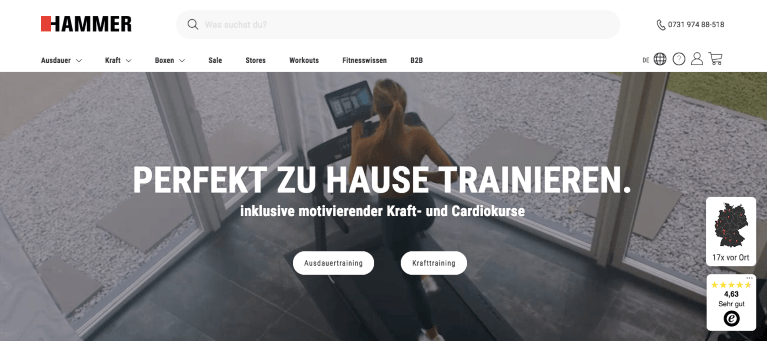 Hochwertige Sportgeräte für dein Zuhause bei Hammer im Online-Shop mit Code kaufen