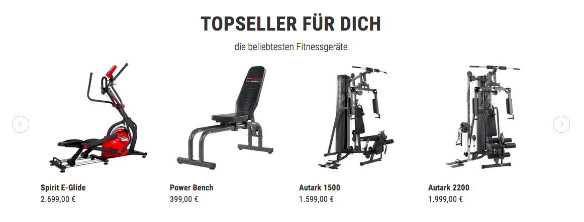 Topseller Sportgeräte bei Hammer im Online-Shop