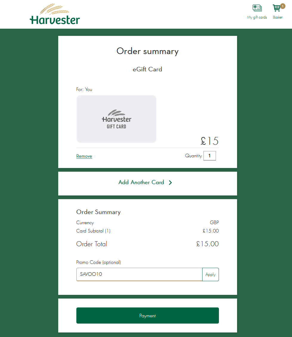 Appliacation box for a Harvester discount code