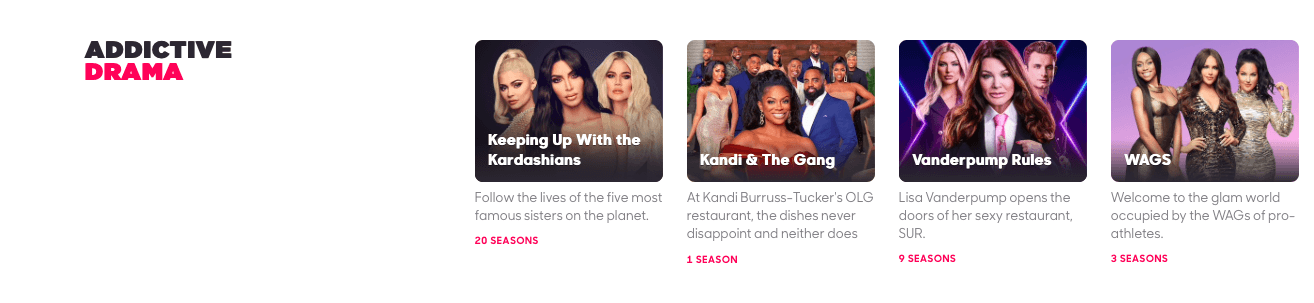 hayu. Mediathek mit Drama Serien wie Keeping Up With The Kardashians