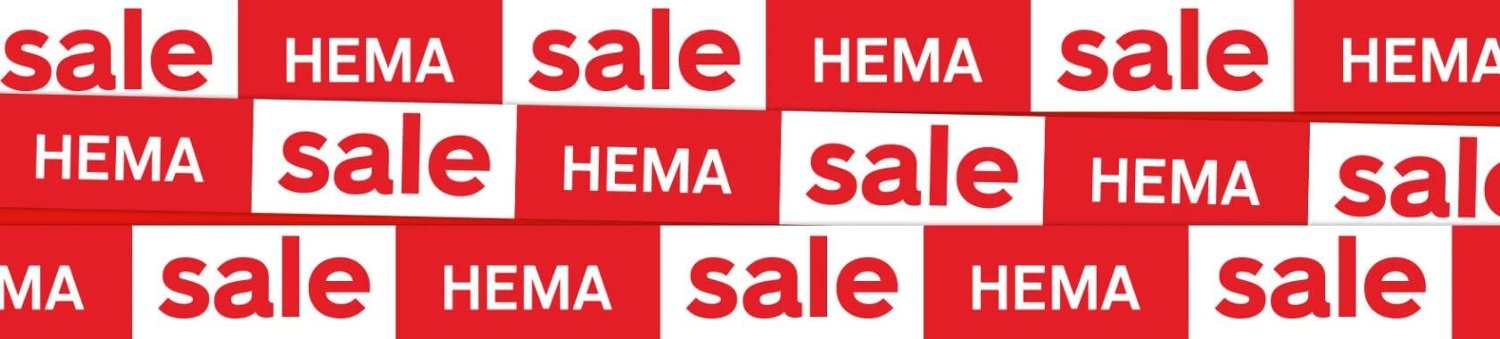 Rot-weißer Banner für den HEMA-Sale