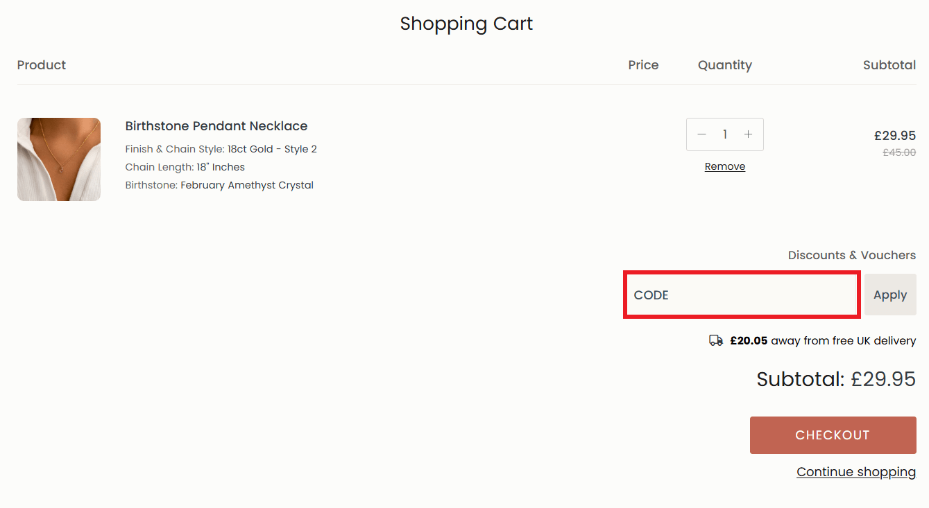 Hey Big Day discount code box in shopping basket image