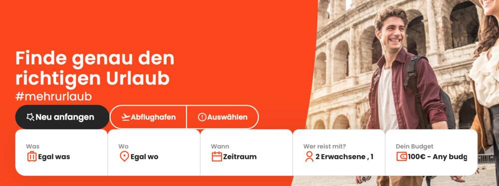 Der Trip-Finder von holidayheroes findet stets die besten Angebote