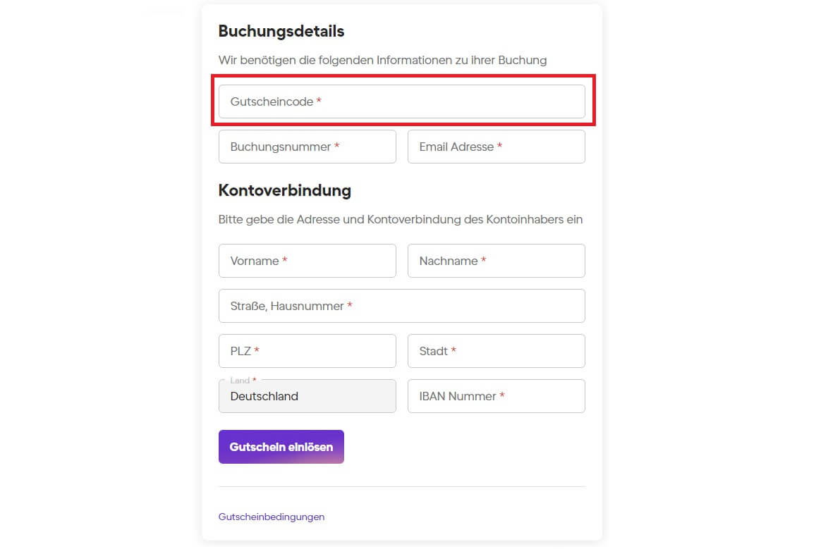 HomeToGo-Gutschein im Warenkorb einlösen