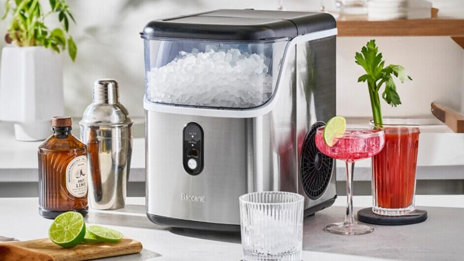 House deals page banner featuring a chrome Ice machine and some drinks on a kitchen worktop
