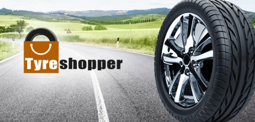 How to save money at Tyre Shopper banner - A tyre on a country road with the company logo alongside