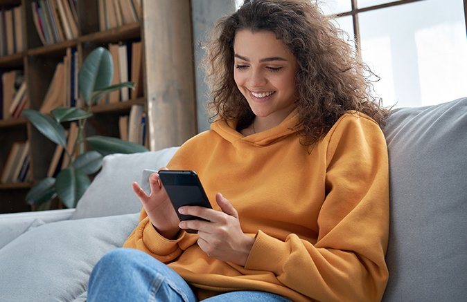 Woman ordering food delivery