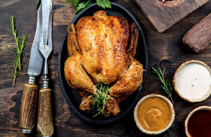 Chicken on platter