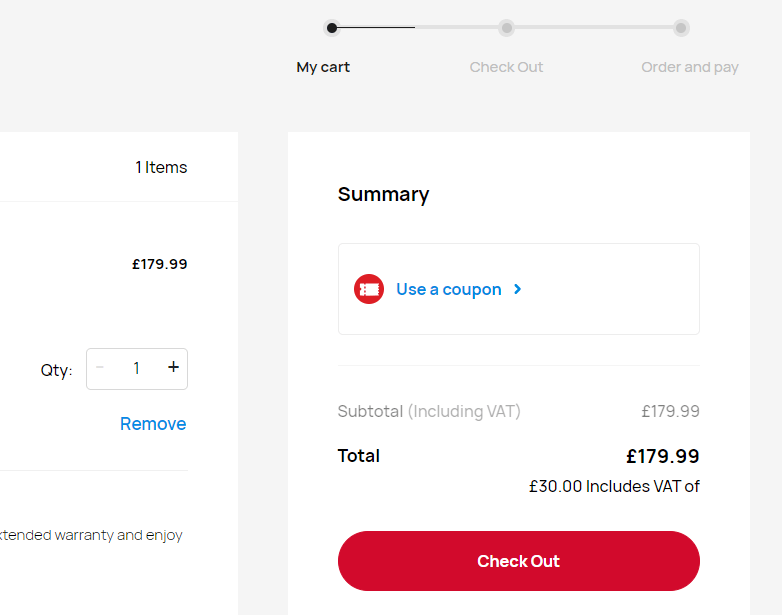 Screenshot of the Huawei discount code redemption page