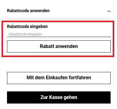 Screenshot von der Bestellübersicht, um einen Hurley Gutschein einzugeben