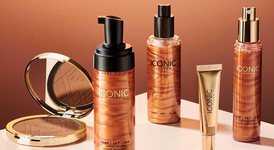 Iconic London offers page image featuring multiple branded products including a mirror compact