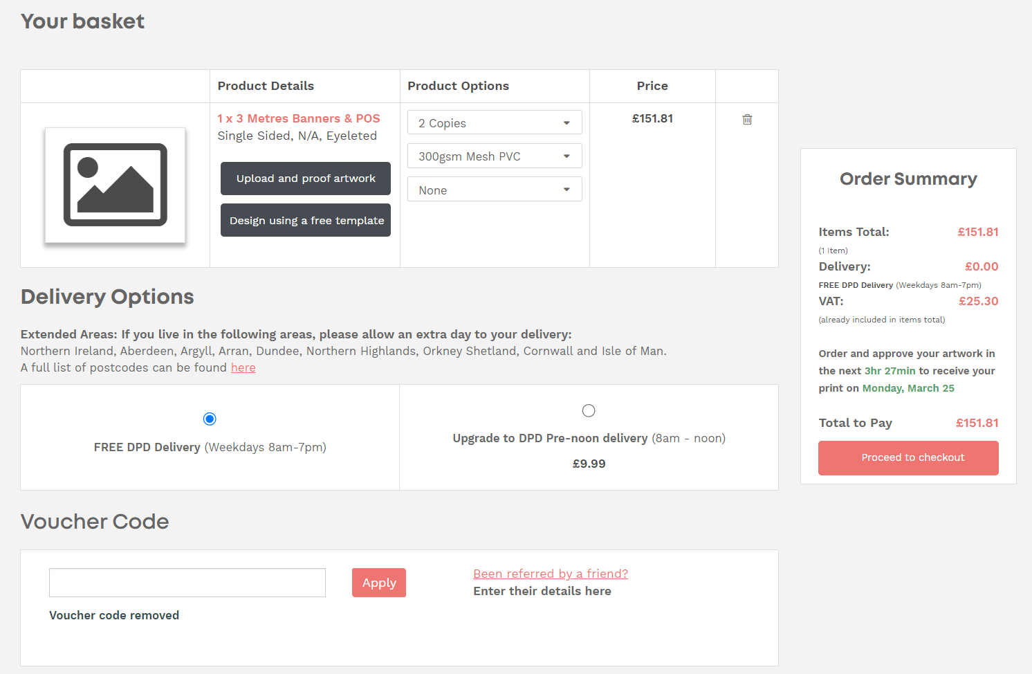 Instantprint discount code box